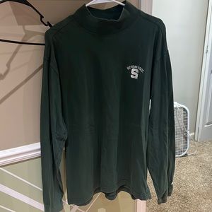 MSU green turtle/mock neck sweater